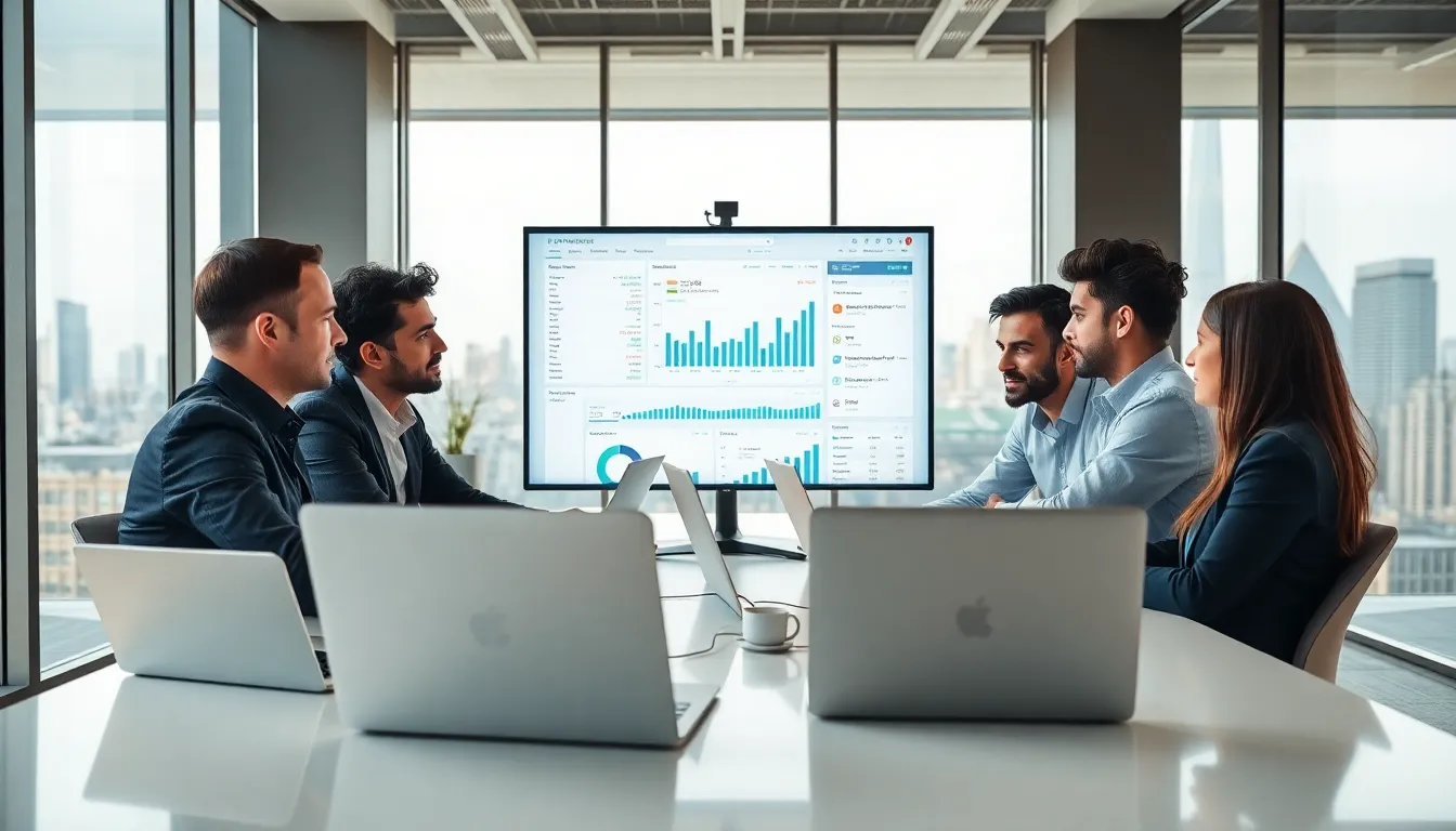 diverse team of software developers collaborating in a modern office setting.